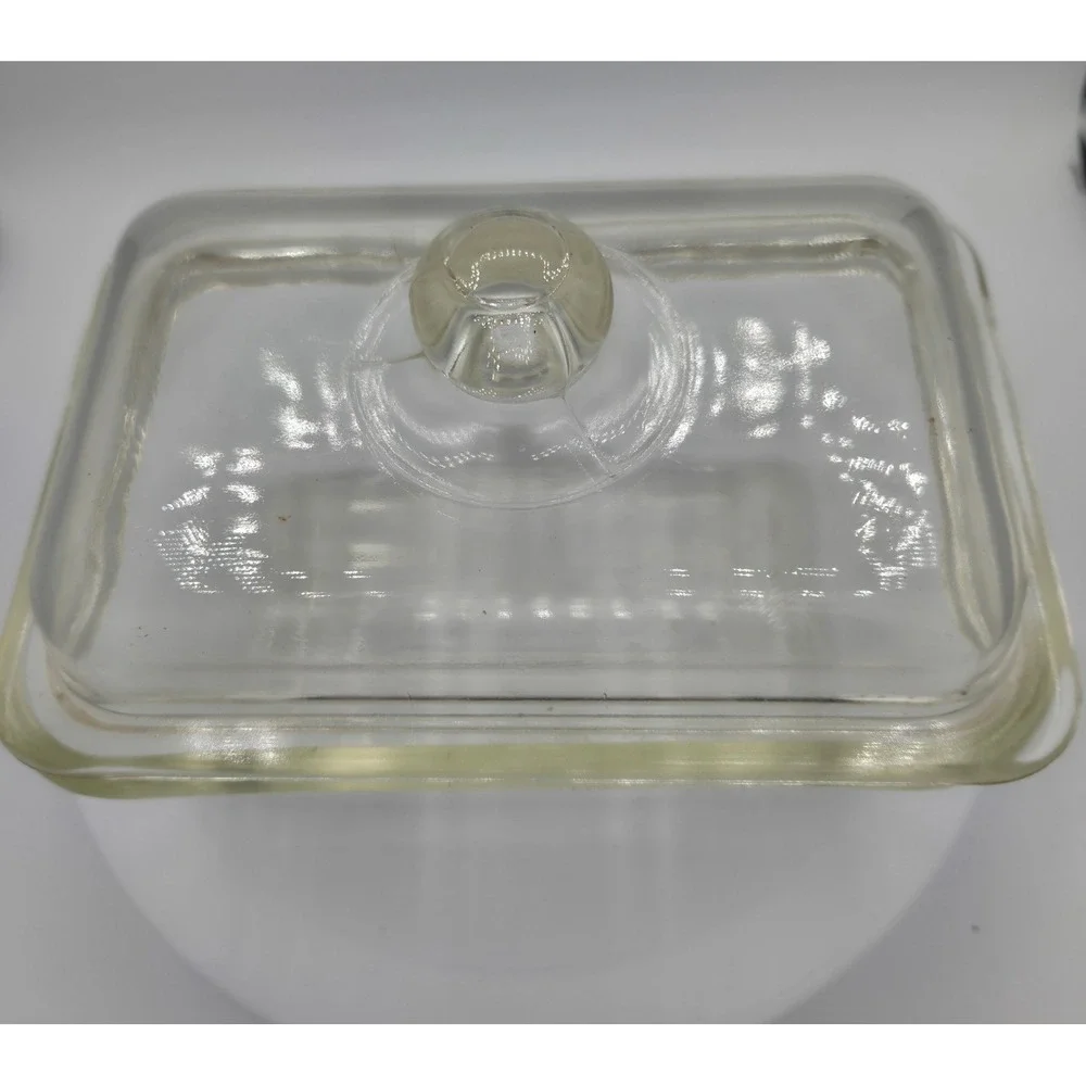 Vintage Clear Glasbake‎ Loaf/Refrigerator Dish with Lid Rectangular Food Storage